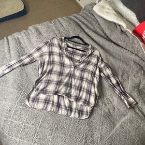 Half Button Plaid Old Navy XS Purple, Tan, Black